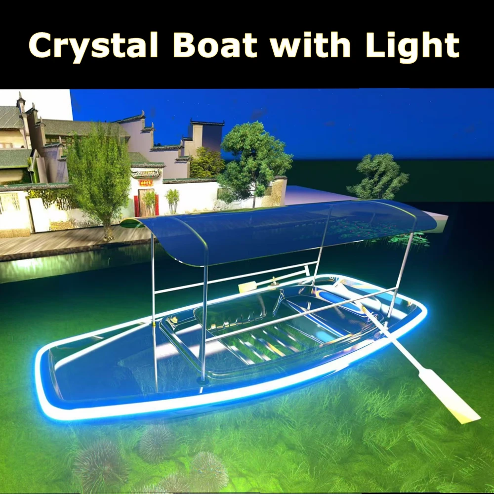 Yak Outdoors Crystal Boat PC Transparent Eco-friendly Kayak 2.1-3m Length Lakes Rivers Drifting Carved Scenic Spot 6