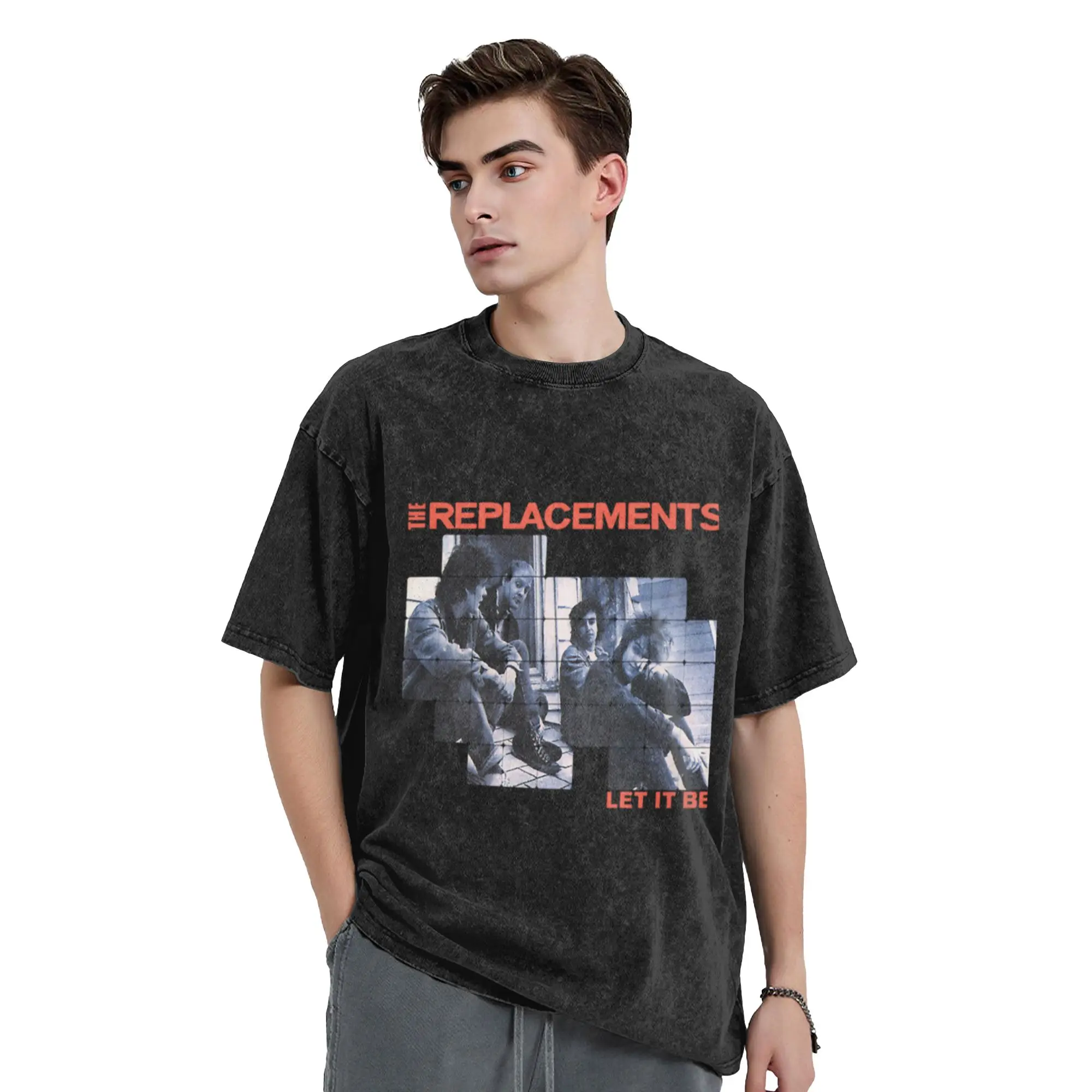 Let It Be Squares Unique Trendy A T-Shirt Oversized Short Sleeve Men's Women's Cotton Tees Tops