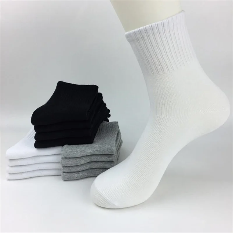 

Kids Socks Cotton Sport Breathable Solid Color Long Socks Comfortable Soft Socks White Black Gray Size 15-24 Student School Sock