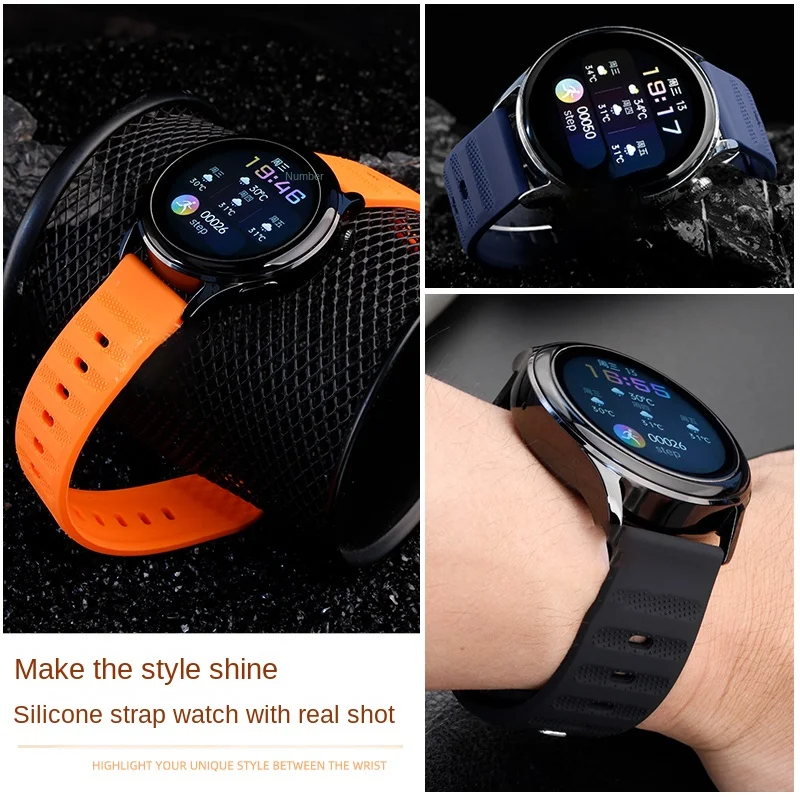 화웨이 워치 4 3Pro 용 실리콘 스트랩, gt2, gt3, 남성용 글로리 소프트 스포츠 실리콘 시계, 20mm, 22mm, 신제품