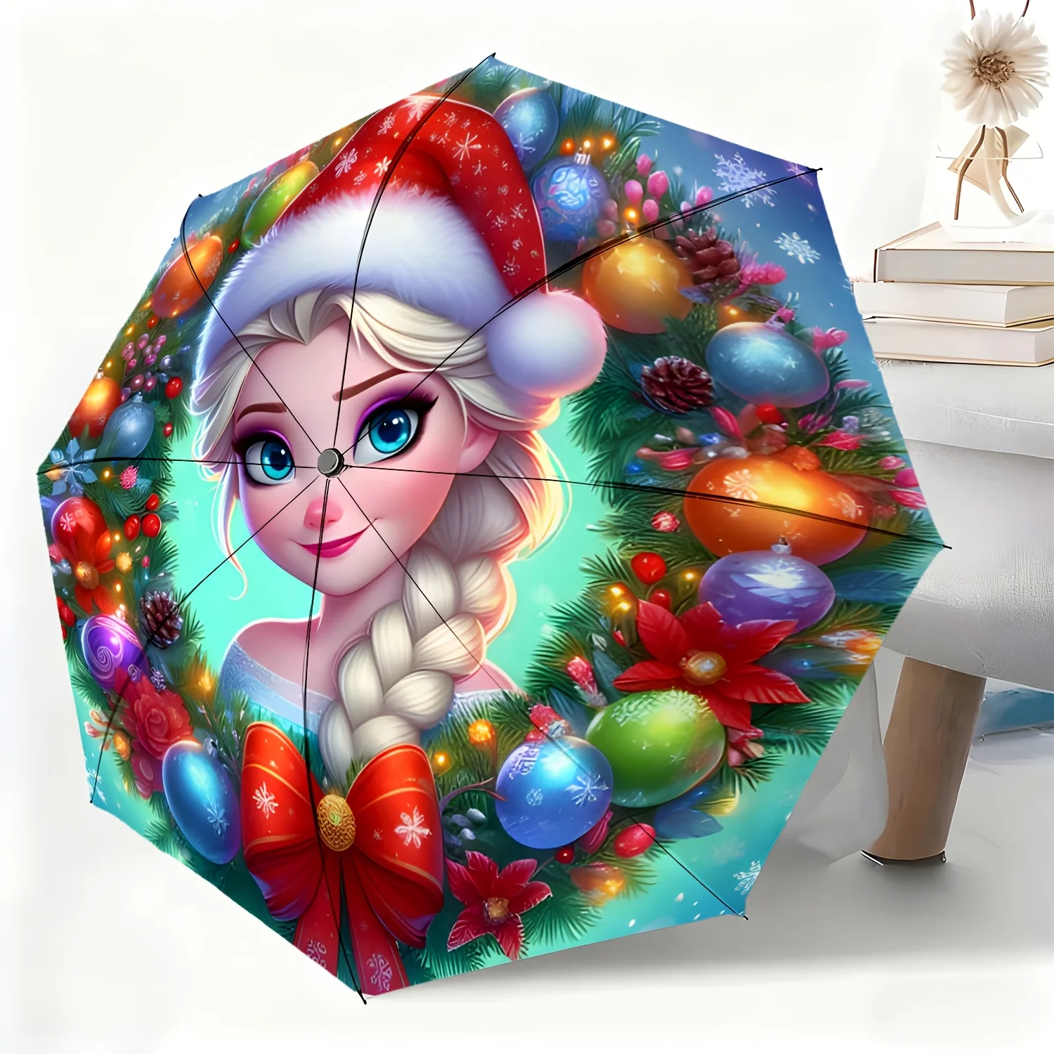 

Полностью автоматический зонт с изображением Эльзы из Диснея, подходит для всех случаев, как зонт от дождя и солнца, портативный и компактный.