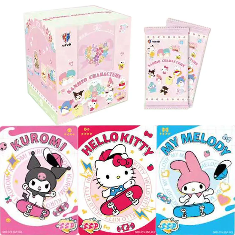 

Натуральная карта Sanrio, семейные коллекционные карточки для рождественской вечеринки, карты HelloKitty, розовая милая карточка, коллекционная карточка серии Aurora