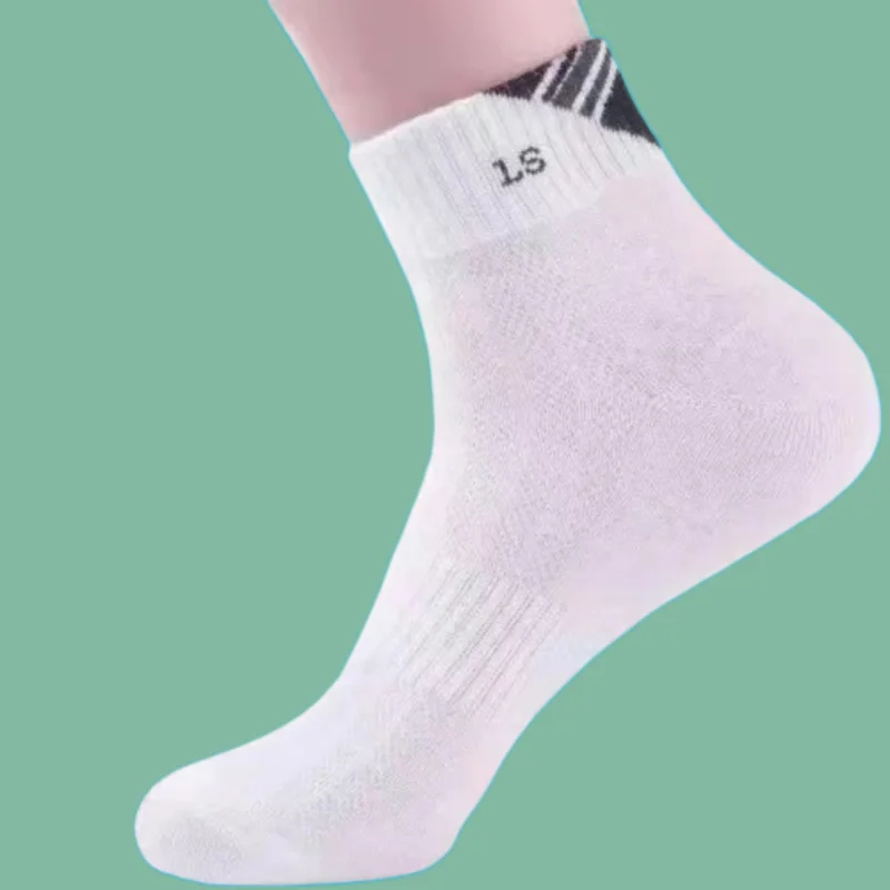 Chaussettes d'été en maille à tube moyen fin pour hommes, dépistolet ant, absorbant la sueur, longues, respirantes, sport, tube moyen, 5/10 paires