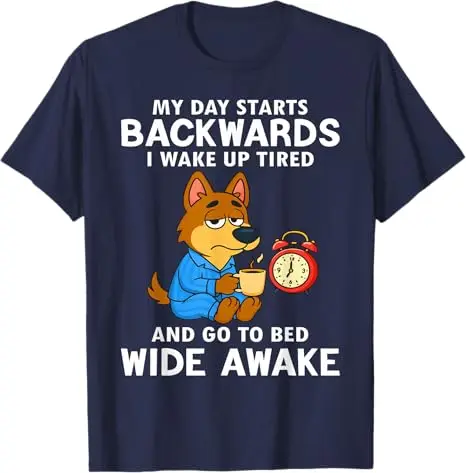 يومي يبدأ إلى الوراء أستيقظ متعب ويذهب إلى السرير تي شيرت واسع نمط الحياة Y2k تصميم قائلا تي شيرت مضحك مطبوع الجدة الزي