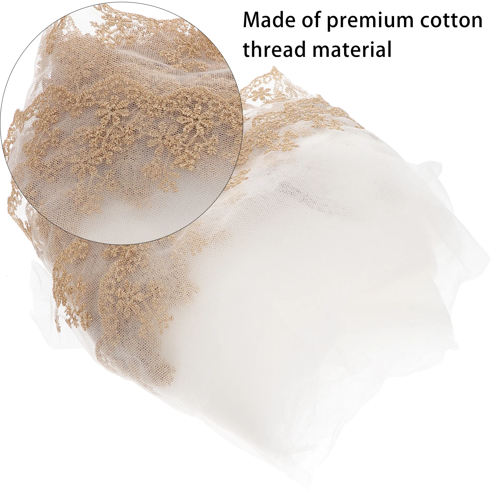 

Gold Floral Lace Trim Embroidery Ribbon DIY Sewing Craft Lace Ribbon Decorative Bow Flower Applique Edge Material for Dress