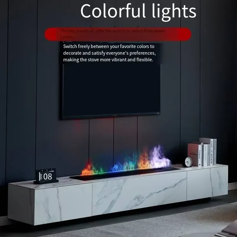 Super Large Modern Electric Fireplace Wall-Mounted Recessed Decor Flame Free-Standing Installation Home Furniture for Villas