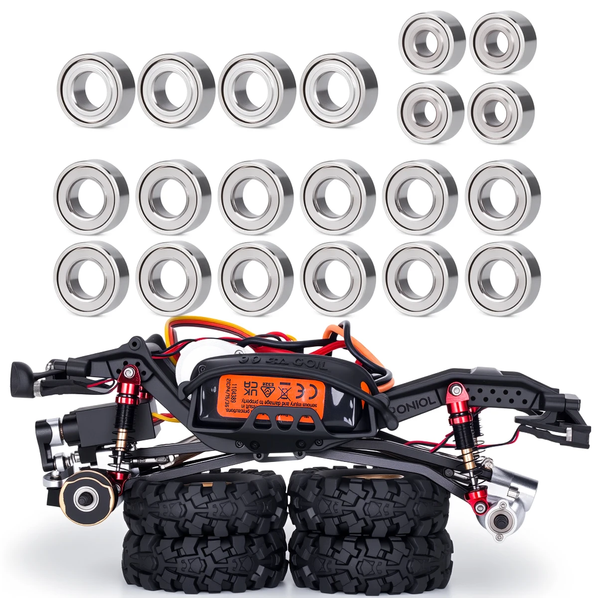 1/30 Axial SCX30 Stainless Steel Bearing Kit 20Pcs – Precision Replacement for RC Crawler Upgrade Parts
