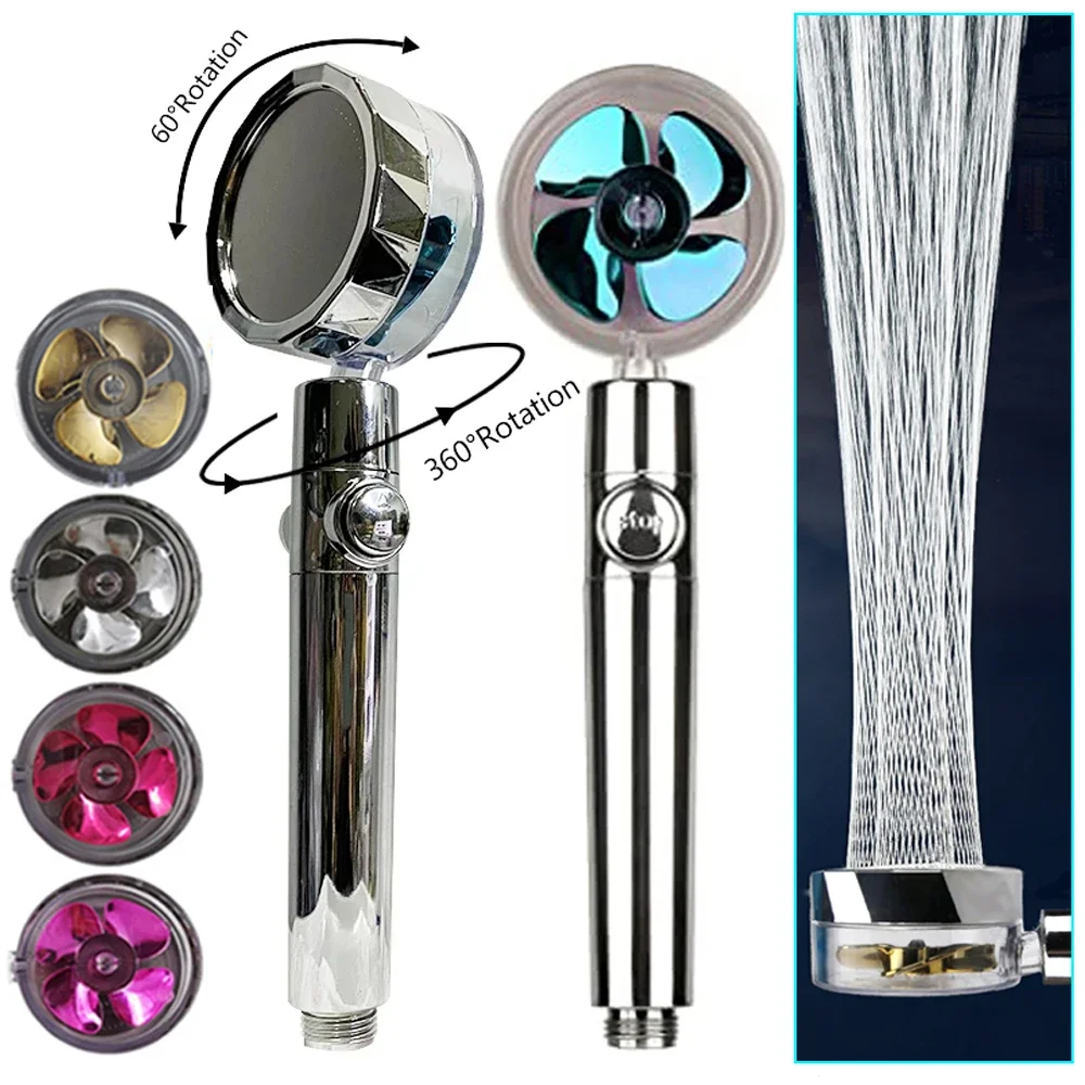 2022 Shower Head Water Saving 360 Degrees Rotating ABS Rain High Pressure Spray Nozzle Bathroom Accessories