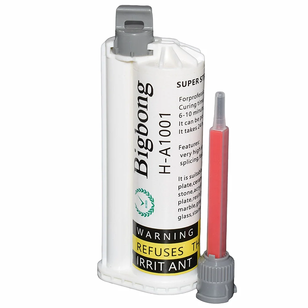 50ml White Glues 10:1 Two-Component Caulk Adhesives with Static Mixing Nozzle for 50ml AB Glue Gun Dispenser 10:1 Caulking Guns