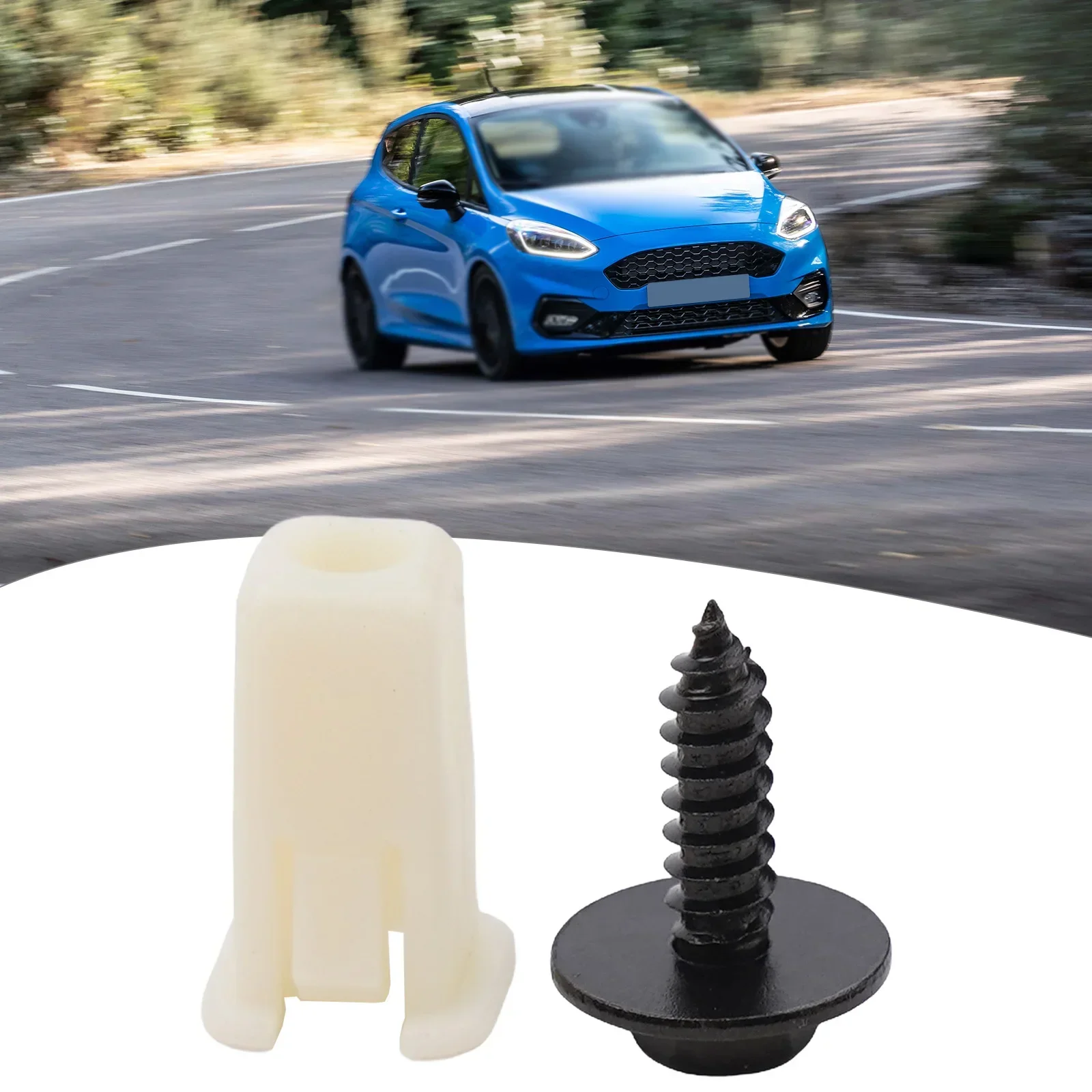 10x إدراج توسيع المكسرات + 10x مسامير بلاستيكية + معدن لفورد فييستا 6549354   90BG17K657AA المصد الأمامي توسيع مقاطع الحلقات