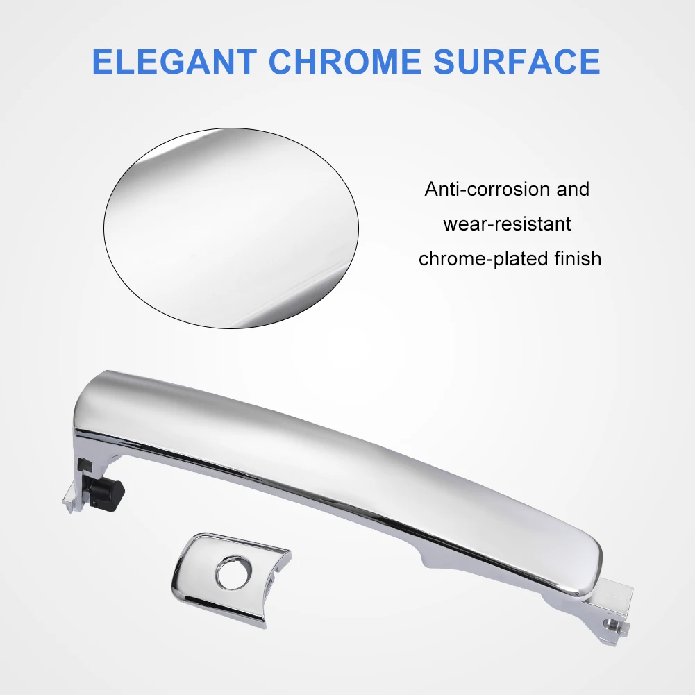 Manija de puerta cromada Exterior delantera izquierda para Infiniti Nissan FX35 FX45 2003-2008 Murano 2003-2007 Rogue 2010-2013 80640CA012