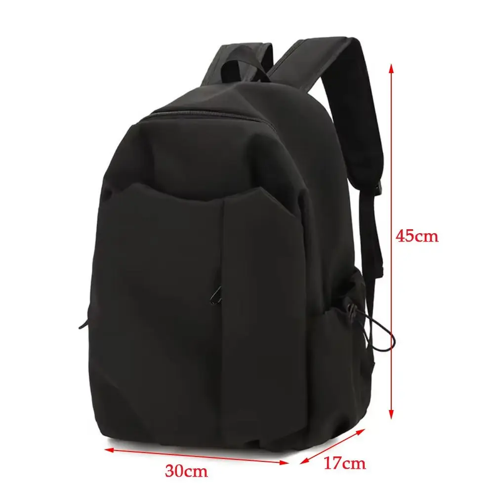 패션 나일론 컴퓨터 백팩 대용량 방수 학생용 가방 지퍼 단색 여행용 숄더백