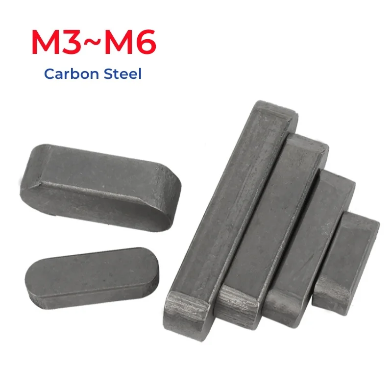 

M3 M4 M5 M6 GB1096 Carbon Steel A Type Flat Key Dowel Drive Shaft Parallel Round End Head Keys