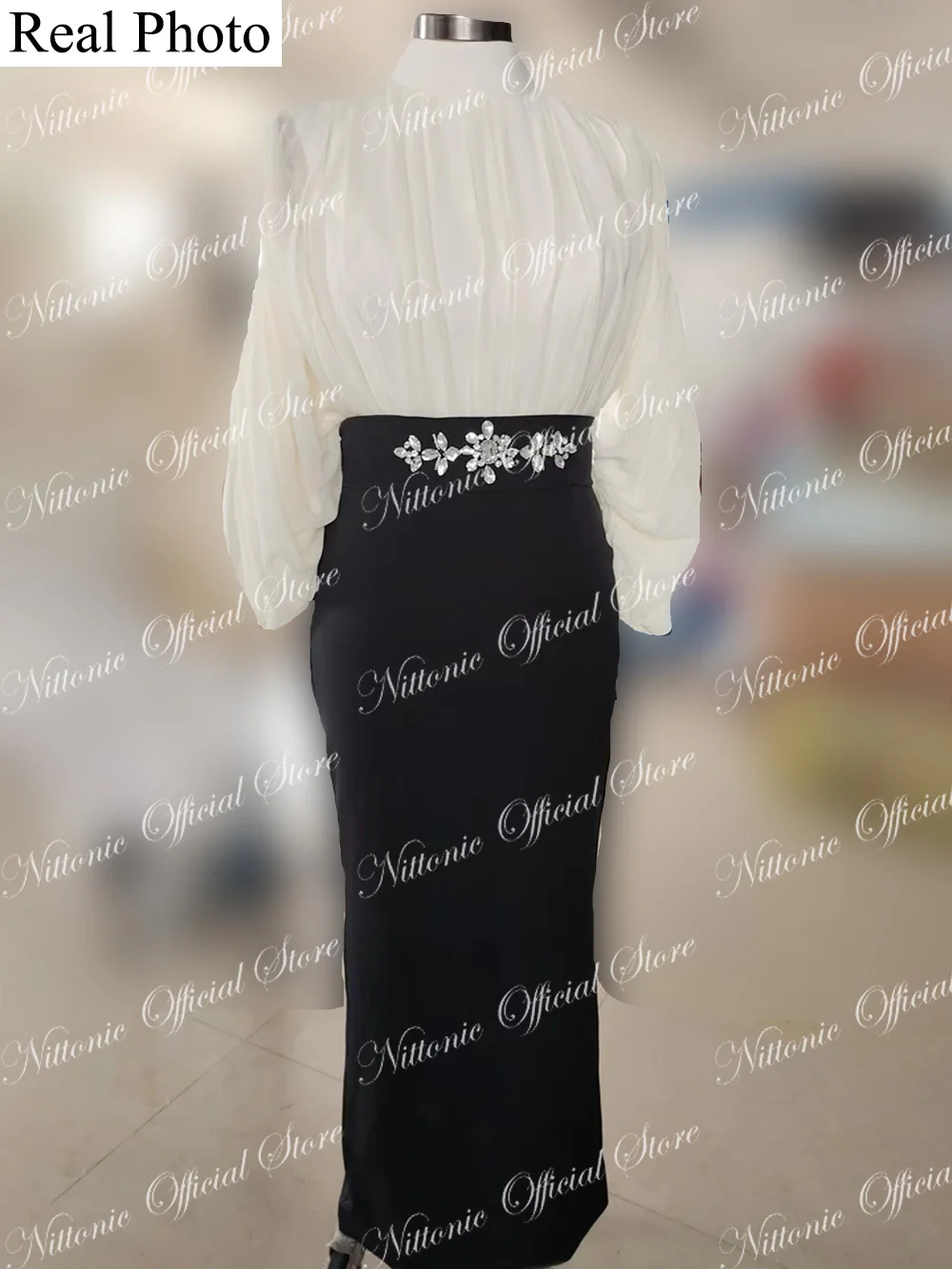 Lange elegante Abendkleider für arabische Dubai Frauen Kristall High-Neck knöchel lange Meerjungfrau Abschluss ball Party Sonder veranstaltungen Hochzeit neu