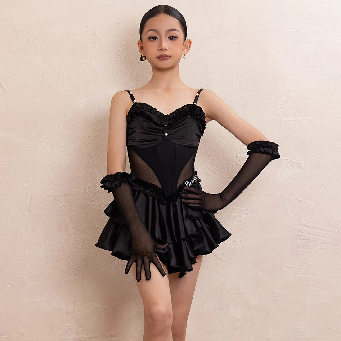 Robe professionnelle de danse latine pour filles, robe de concours de danse latine Chacha, Costume de danse latine Samba pour enfants, nouvelle collection 2025 DW10888