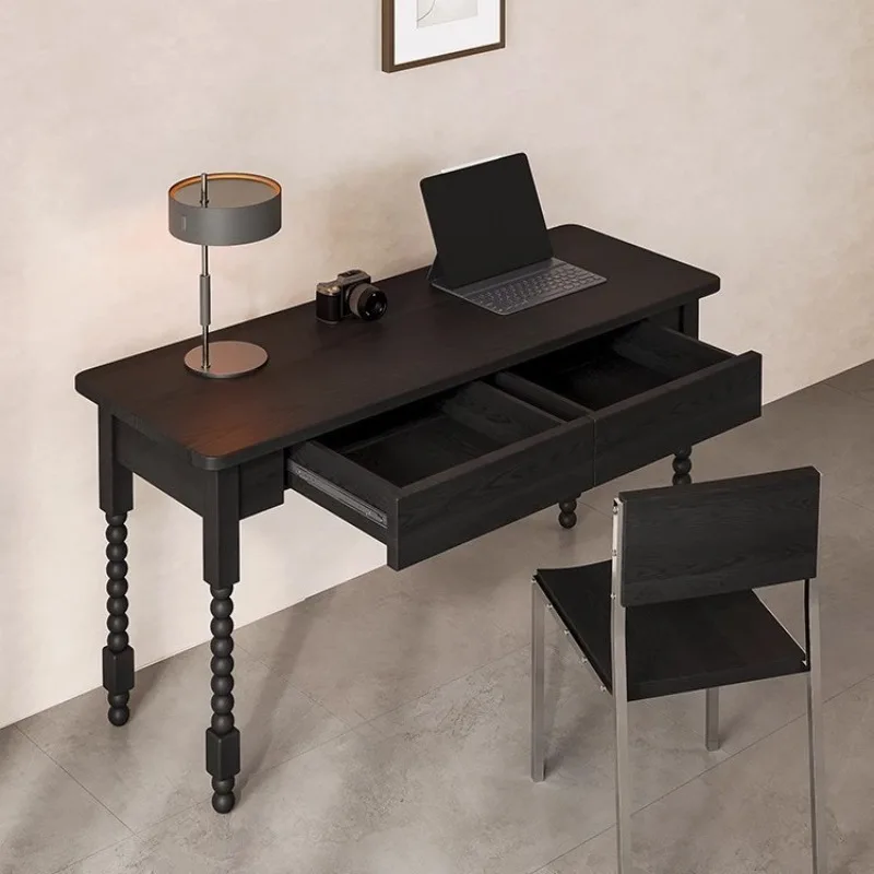 Medieval solid wood desk French retro study, home bedroom dresser writing desk integrated