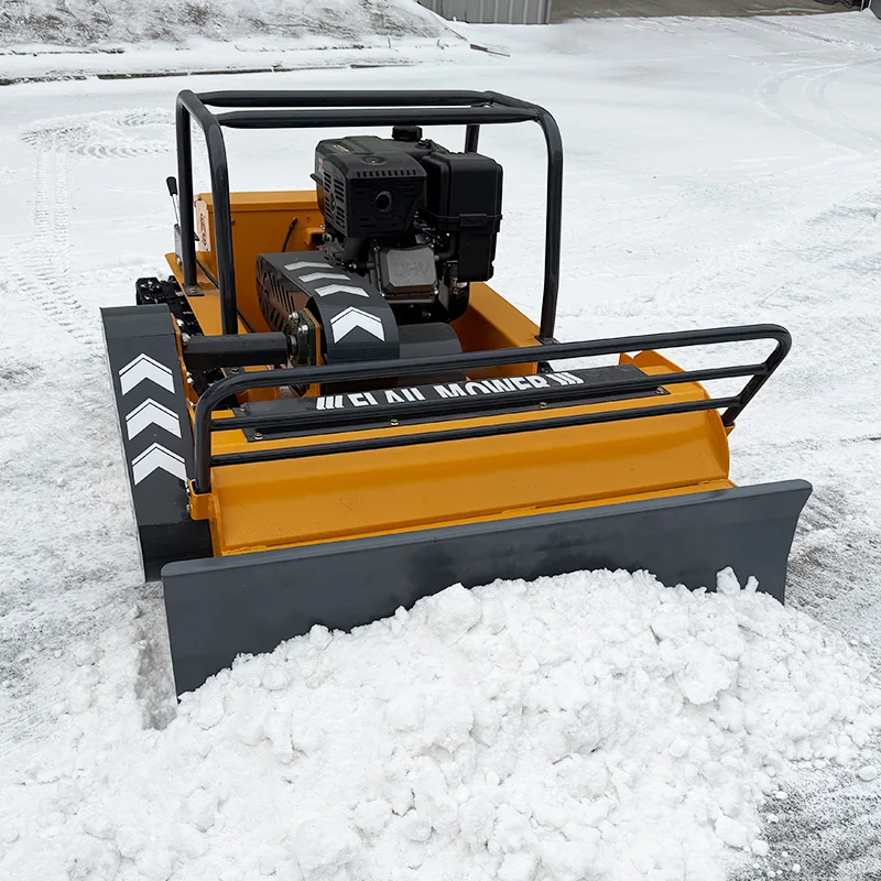 Customized remote-controlled lawn mower for all terrain snow removal factory with discounted price and added snow shovel view 3