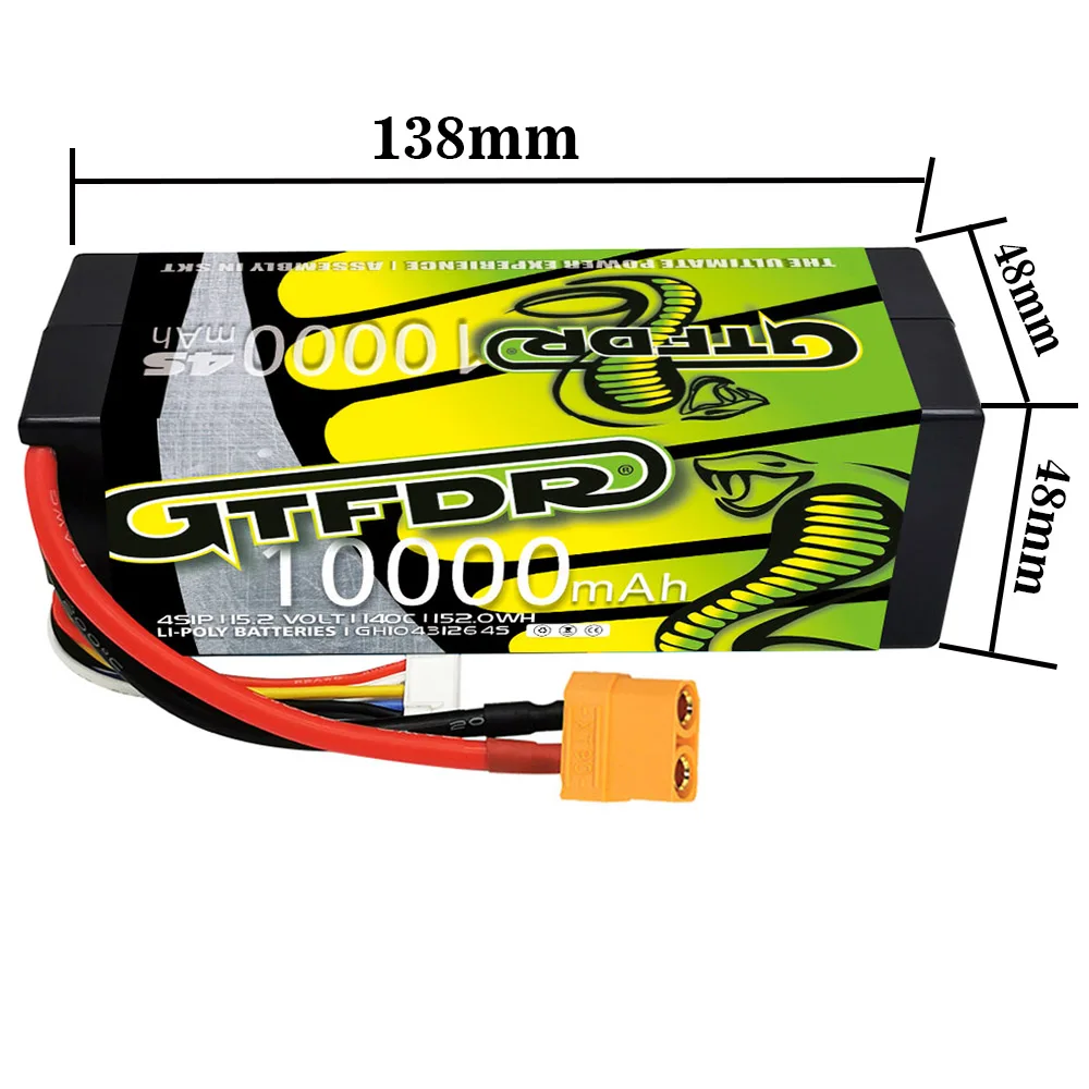 2PCS DXF 4S Lipo Batterij 15.2V 140C 7200mAh 8200mAh 9400mAh 10000mAh met XT90 XT60 XT150 EC5 TRX T Plug voor RC Auto Buggy Tank