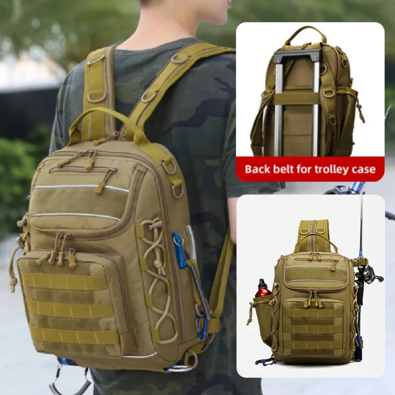 

Fishing Lure Men Single Shoulder Backpack Outdoor Tactical Sports Camo Travel Mountaineering Small Travel Climbing Backpacks