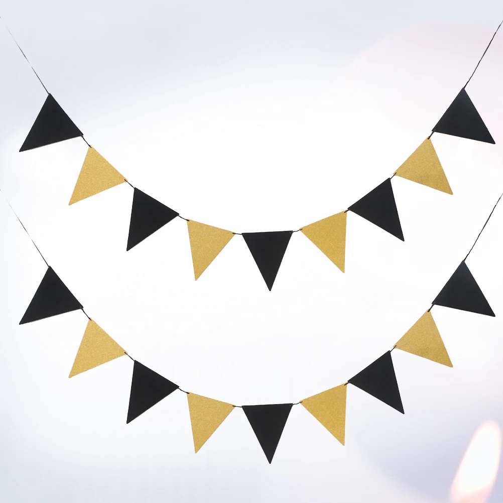 

2 Pcs Graduation Banner Dusting Paper Hanging Bunting Walls Windows Mantel Table Indoor Outdoor