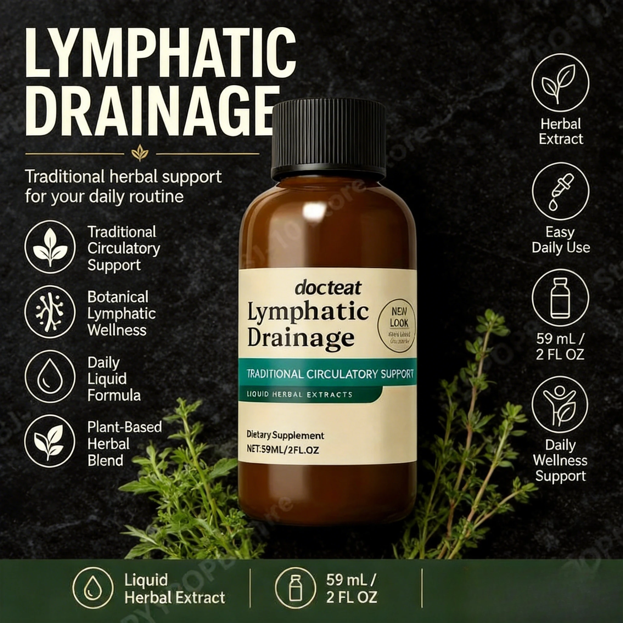 

Herbal Wellness Drops Traditional Botanical Blend Plant Based Liquid Extract Daily Wellness Support 59ml