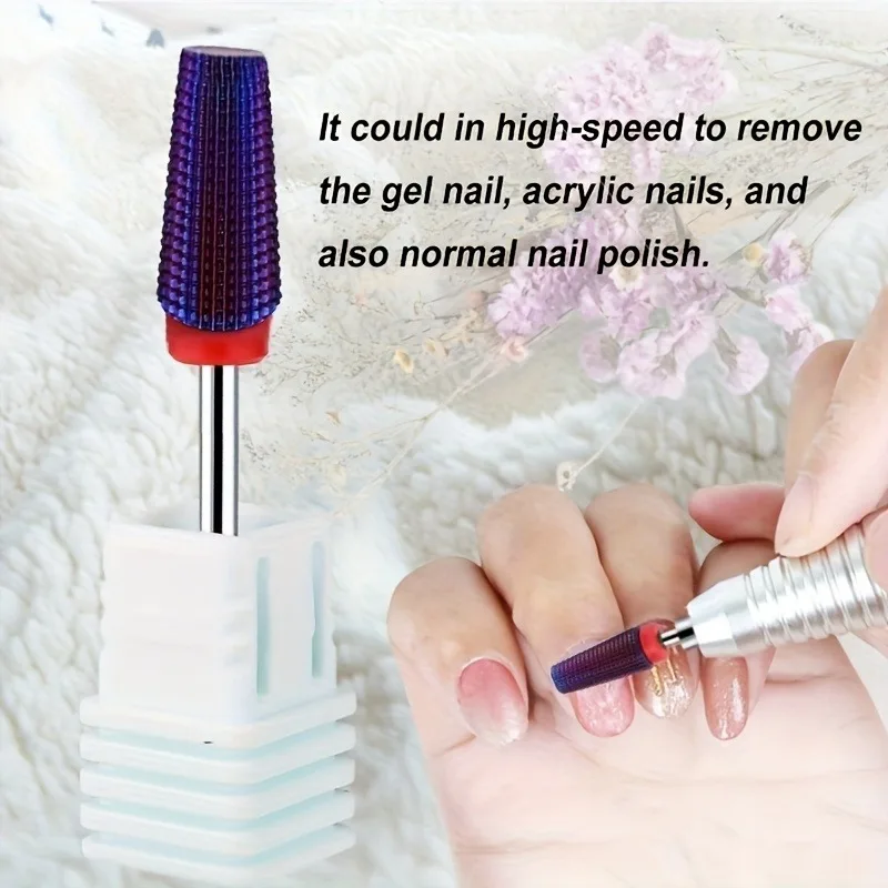 Foret à ongles pour enlever le vernis à ongles en gel acrylique/cuticules, tige de 3/32 pouces adaptée aux outils de pédicure et de manucure 1 pièce