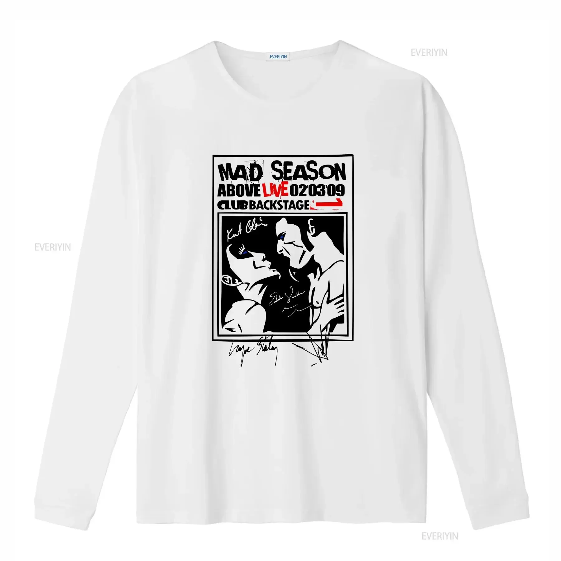 Rare Mad Season Above Album T Shirt New Black S 2345XL C583 vintage Washed homme fashion Unisex Top For Everyday Wear graphic