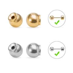 2/10pcs Stainless Steel Earring Backs Earring Backings Safety Back Pads Backstops Replacement for Fish Hook Earring Studs Hoops