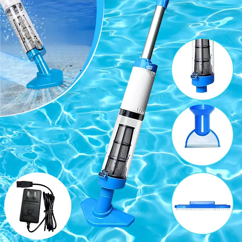 

3 in 1 Cordless Rechargeable Pool Vacuum Cleaner Handheld High Power Handheld Vacuum Cleaner for Pool Spa Hot Tub