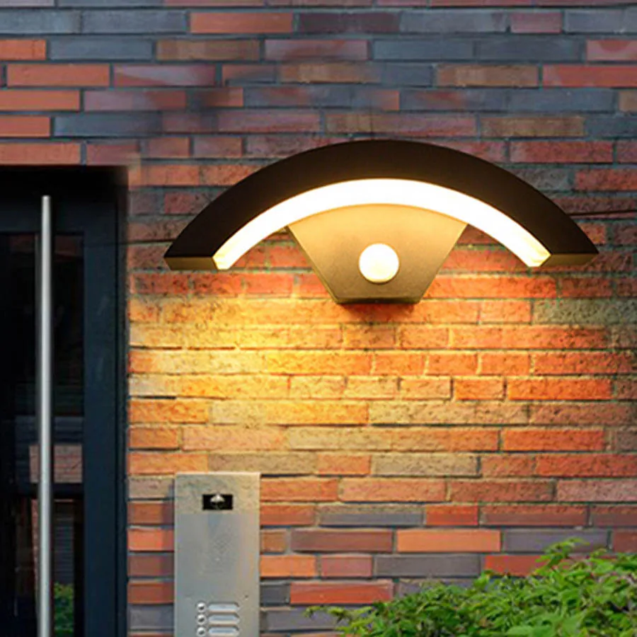 30W Modern Outdoor Waterproof LED Wall Lamps Human Body Induction Wall Lamp Porch Garden Corridor Exterior Wall Lights