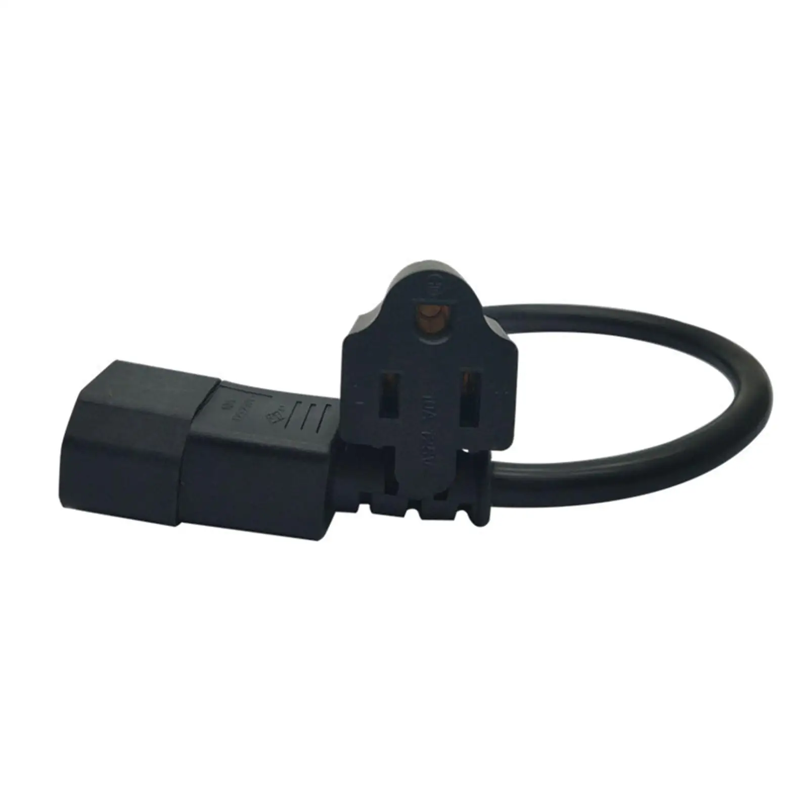 IEC320 C14 Male to US 5-15R Female Power Cord 60cm Black PVC Cable for PC Case and Router Setup