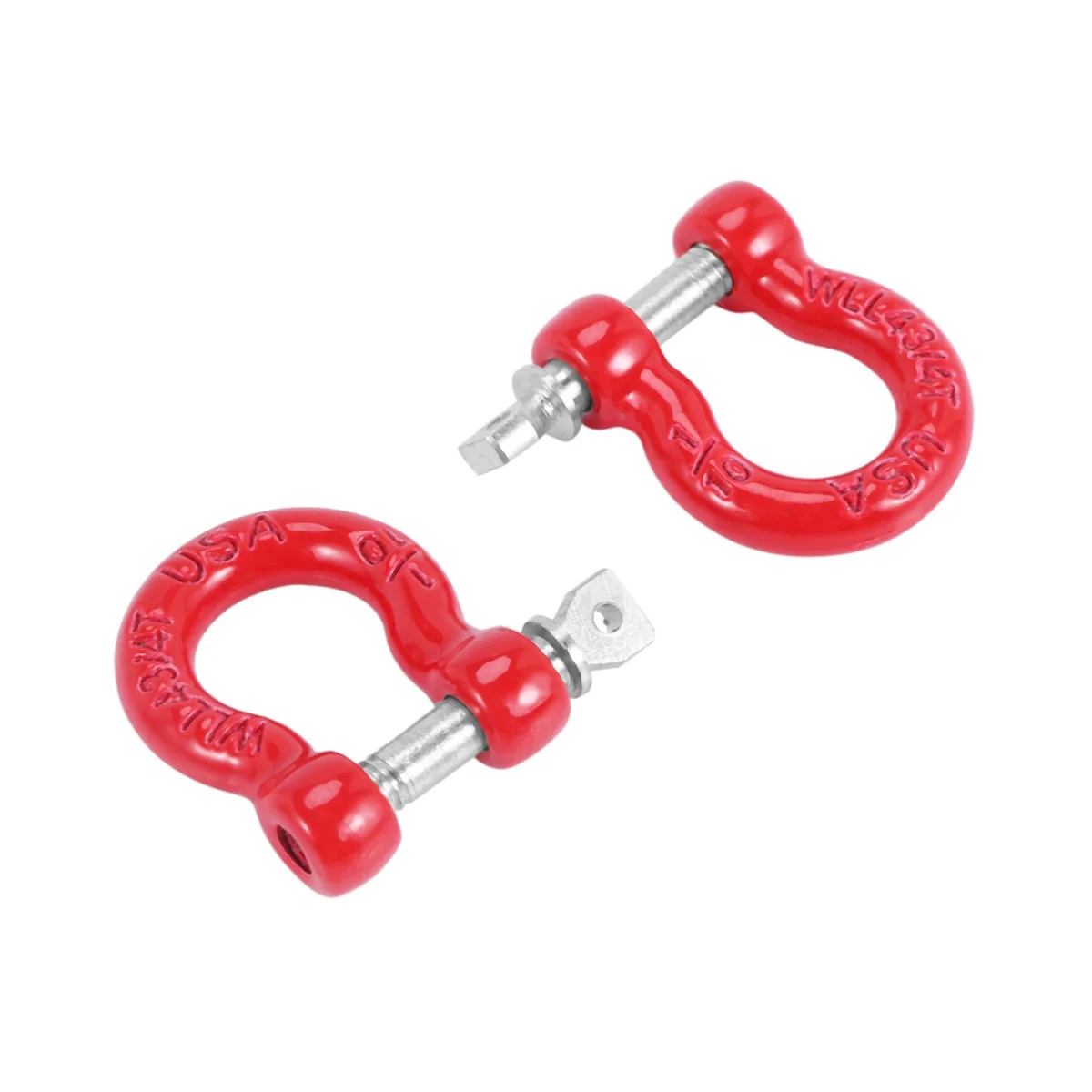 4Pcs Metal Bumper D-Ring Red Tow Hook Trailer Rescue Hook for 1/10 RC Crawler Car Traxxas TRX4 Axial SCX10 Upgrade Parts