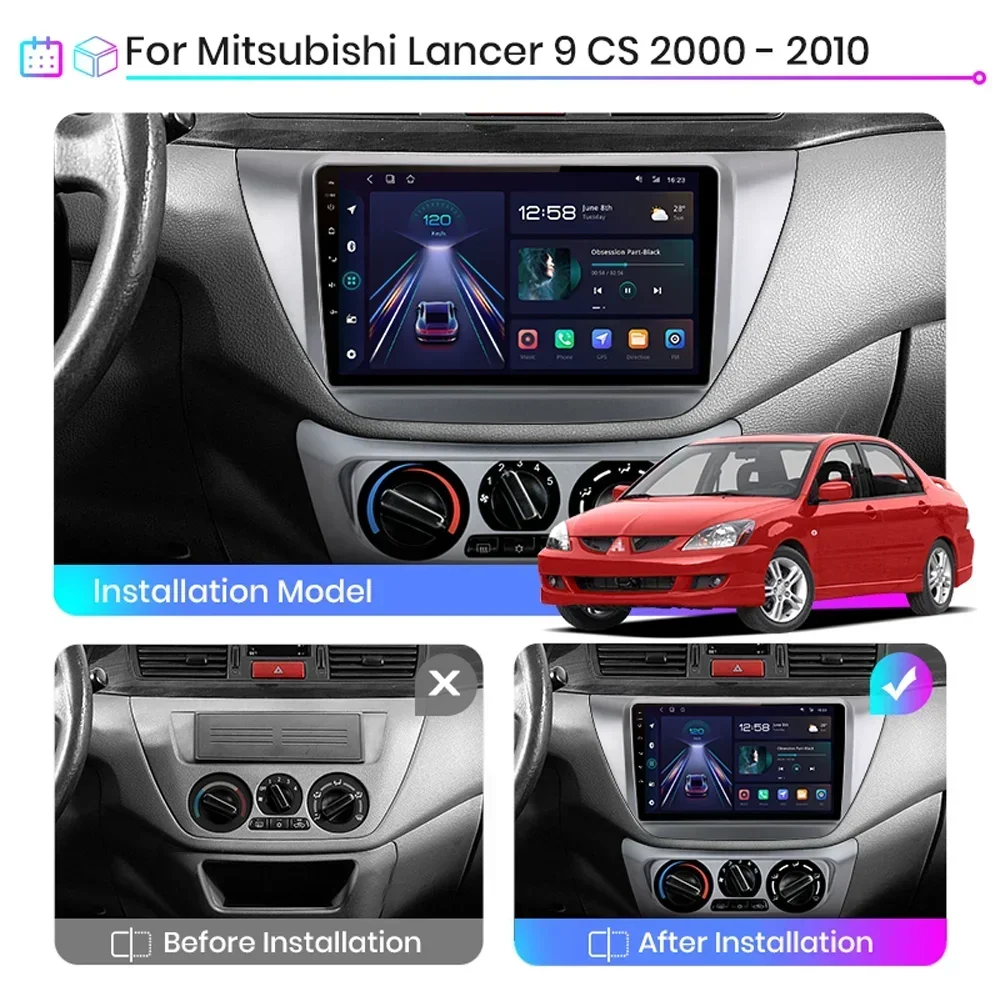 Car Radio Android for Mitsubishi Lancer 9 CS 2000-2010 Multimedia Carplay Player 2Din Car Stereo Autoradio Head Unit Navigation