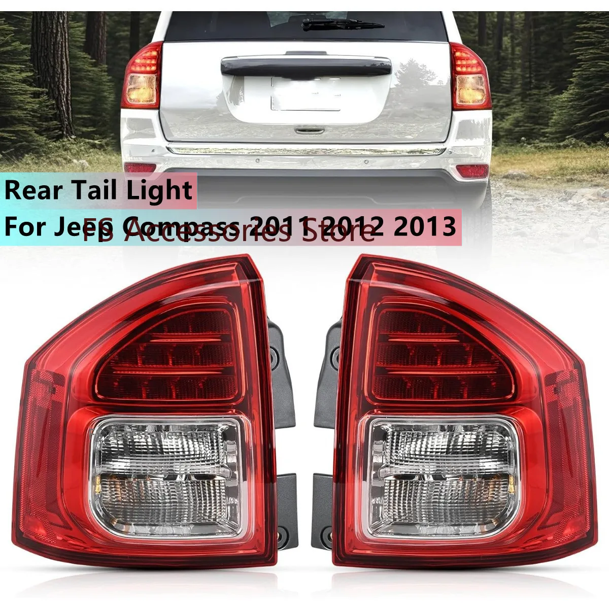 

Для Jeep Compass 2011 2012 2013, задний фонарь Rer, фонарь заднего бампера, задний стоп-сигнал, сигнал поворота, предупреждение 5182543AC 5182542AC