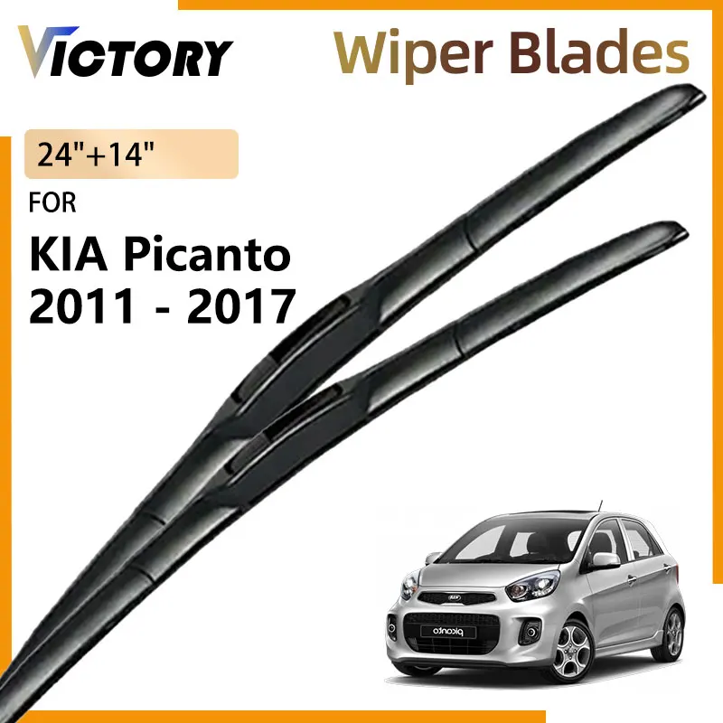 For KIA Picanto Morning Hatchback MK2 2011 - 2017 2016 2015 2014 2013 2012 Car Front Wiper Blades Windshield Windscreen Brushes