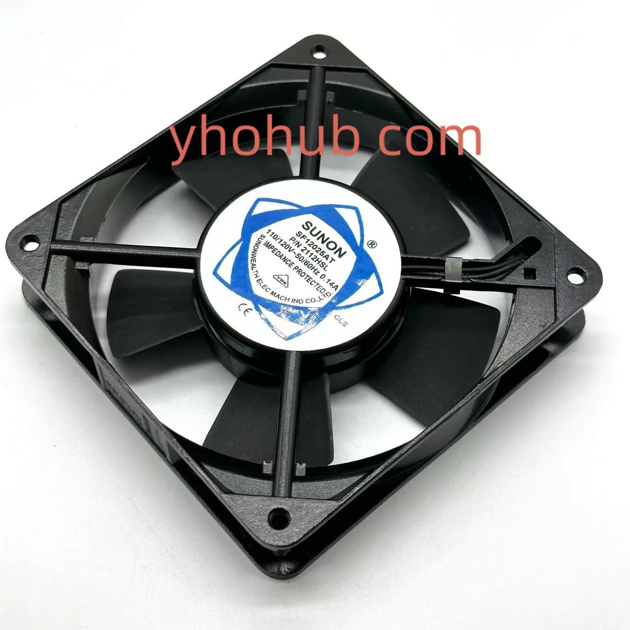 

SUNON SF12025AT P/N:2112HSL AC 110-120V 0.14A 120X120X25mm Server Cooling Fan