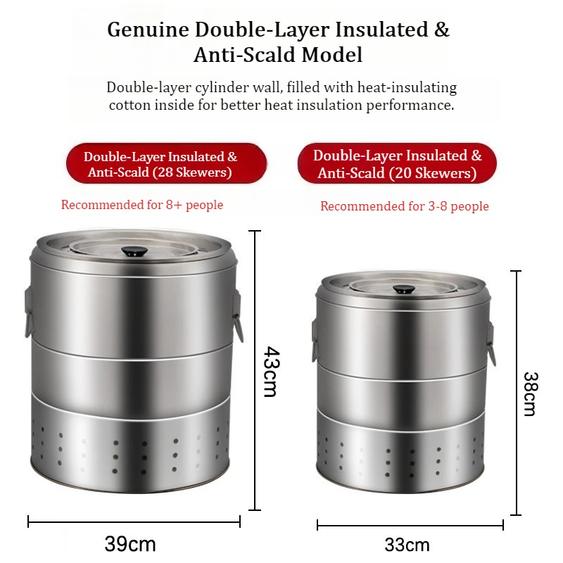 Portable Charcoal BBQ Grill Stainless Steel Vertical Smoker Indoor Outdoor Smokeless Barbecue Grill Full Set