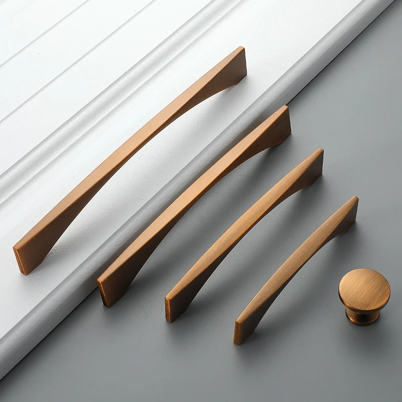 Nordic Bridge Shape Furniture Handle Red Antique Cabinet Handles Door Drawer Knobs Vintage Cupbaord Wardrobe Closet Pulls Diy