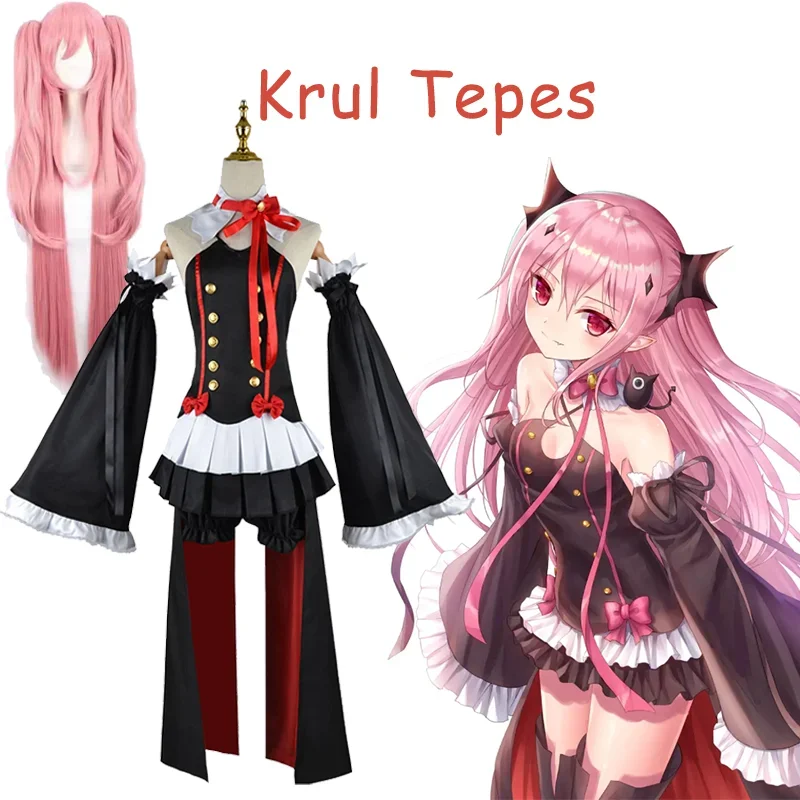 

Anime Seraph Of The End Owari no Seraph Krul Tepes Cosplay Uniform Wig set Witch Vampire Halloween Costume For Women