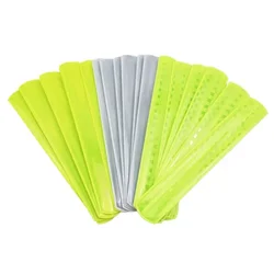10pcs Bicycle Reflective Strap Safety Leg Pants Ring Shape Reflective Glow Tape Night Sports Jogging Cycling Reflective Arm Band
