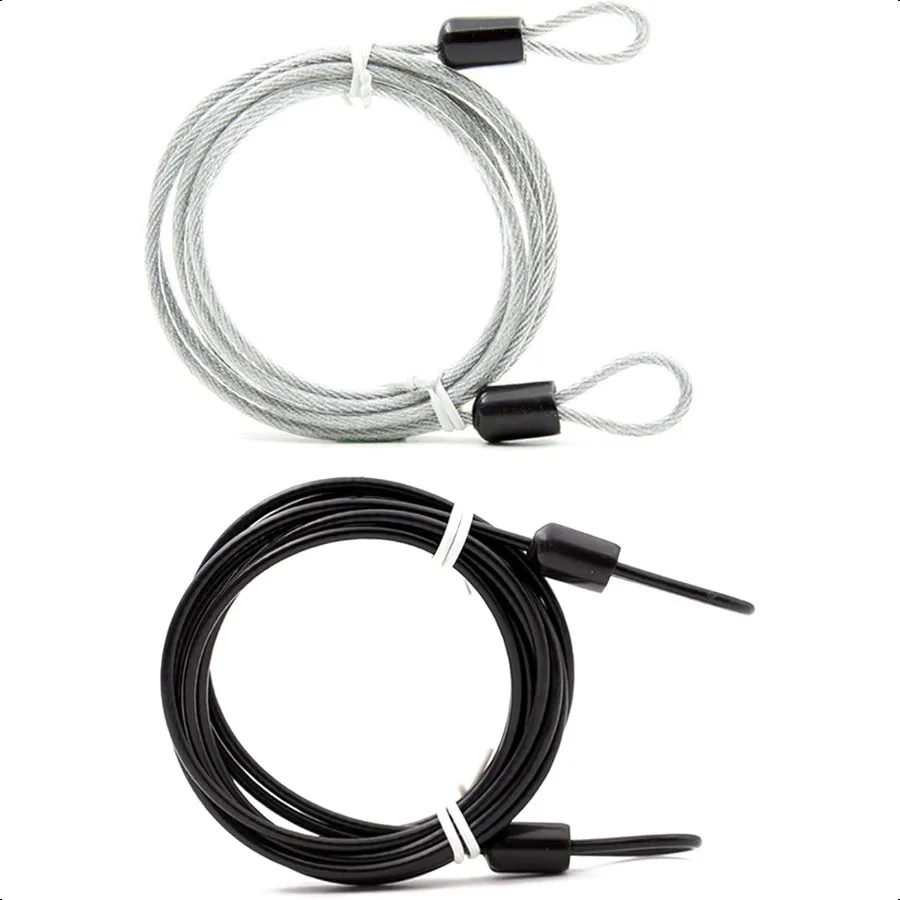 

Кабельный трос с двойной петлей, защитный трос, стальной предохранительный трос с виниловым покрытием, большой замок, стальной трос 3,3 x 2,5 мм Securi