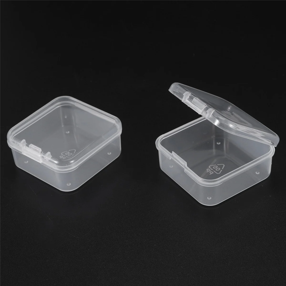 Mini caja de almacenamiento transparente de plástico para colección de artículos pequeños, cuentas, joyas, tarjetas de visita, 6 piezas