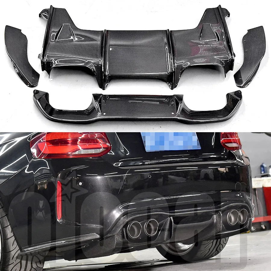 oiomotors High Quality PSM Style Carbon Rear Diffuser Kit 4PCS for BMW F87 M2 M2c