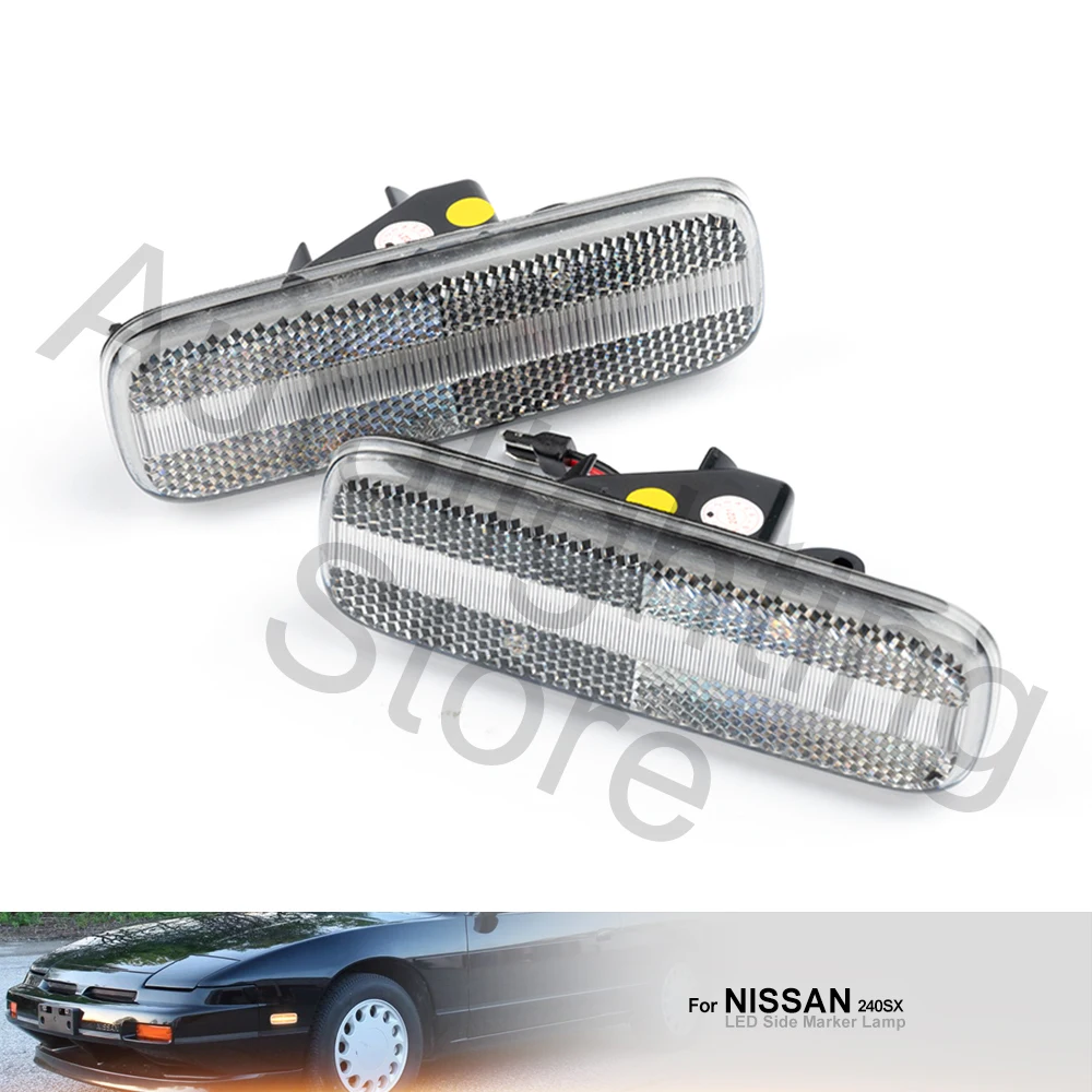 2PCS LED Fender Side Marker Light Kit For Nissan 240SX(S13)1989 1990-1994 Altima1993-1997 Stanza Replace OEM Side marker Lamps 