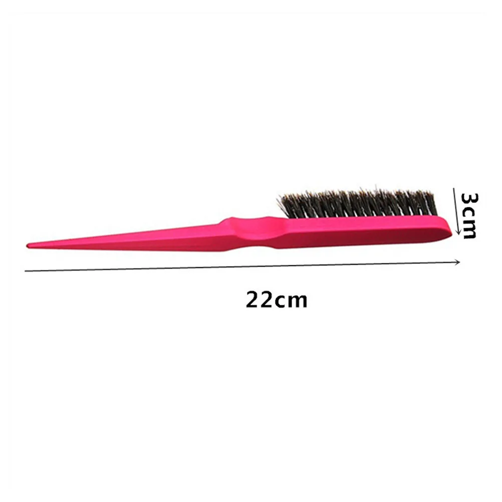 2Pcs Pig Bristle Curling Comb for Home and Salon Use Sturdy Long Handle Bristles Hair Comb Gentle Scalp Massage