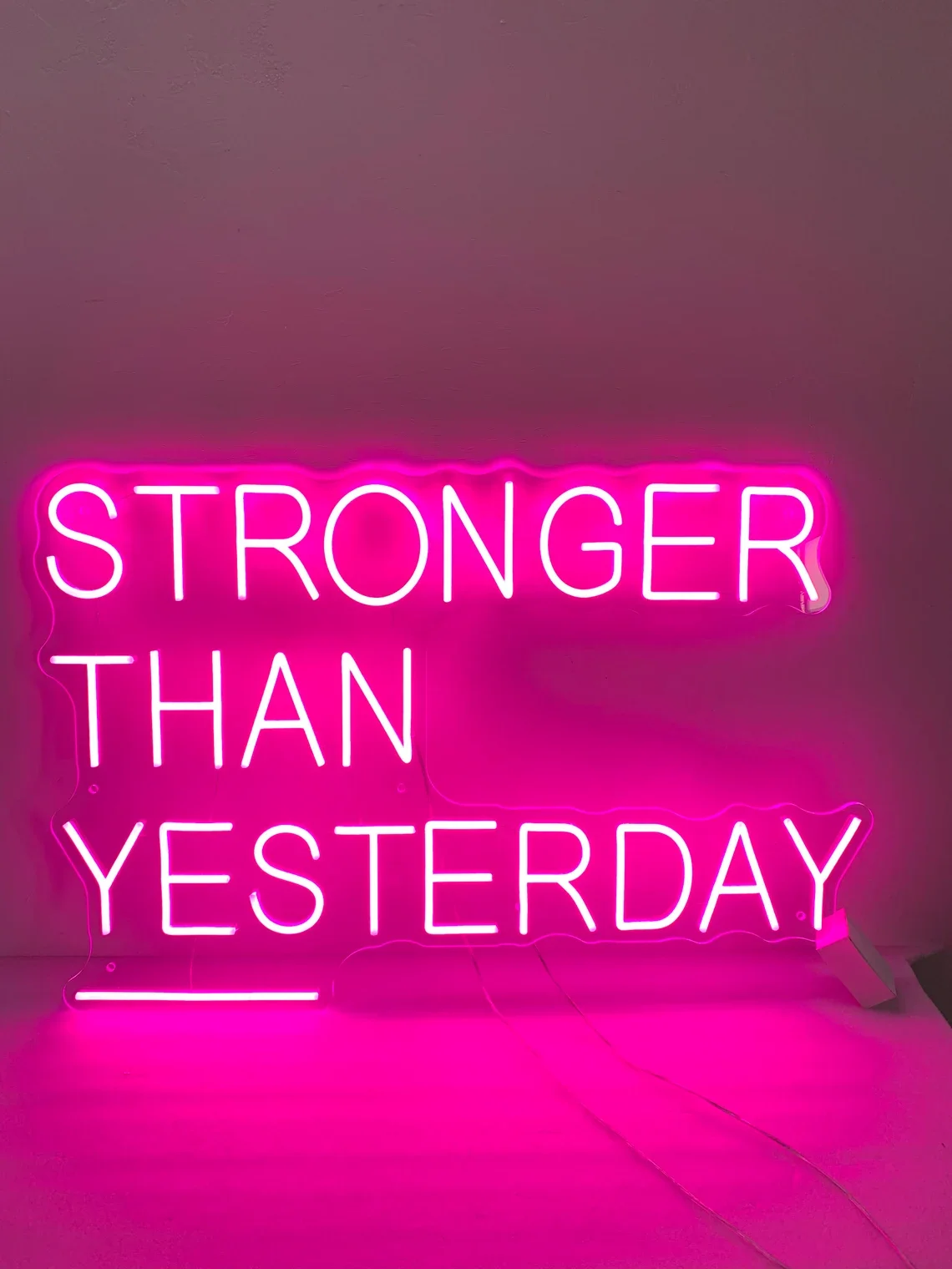 

Stronger Than Yesterday Neon Sign, Gym Sign, Home Gym Decor, Gift for Gym Lover, Workout Room Wall Decor,Gift For Him