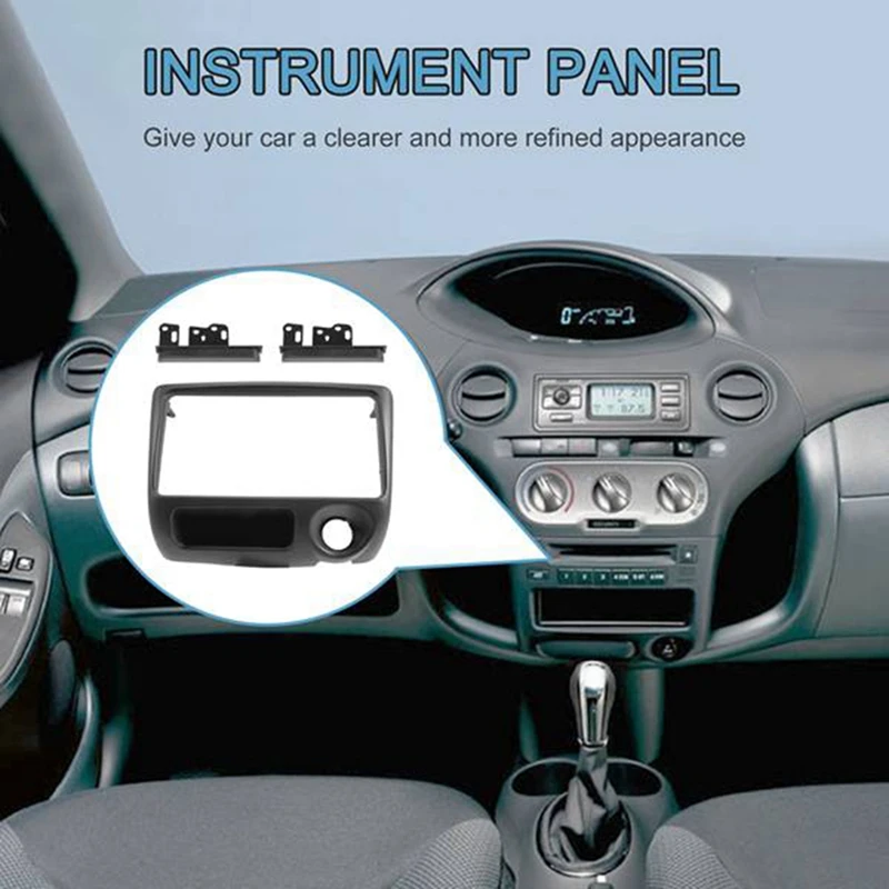 

2 DIN ABS Frame Facia Trim For Toyota Yaris Echo Vitz 1999-2005 DVD Stereo Panel Dash Kit Trim Fascia Face Plate Console