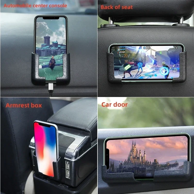 

A Pair Multifunction Car Phone Mount Cell Phone Holder Lightness Portability No Space Occupy Stand Auto Interior Accessories