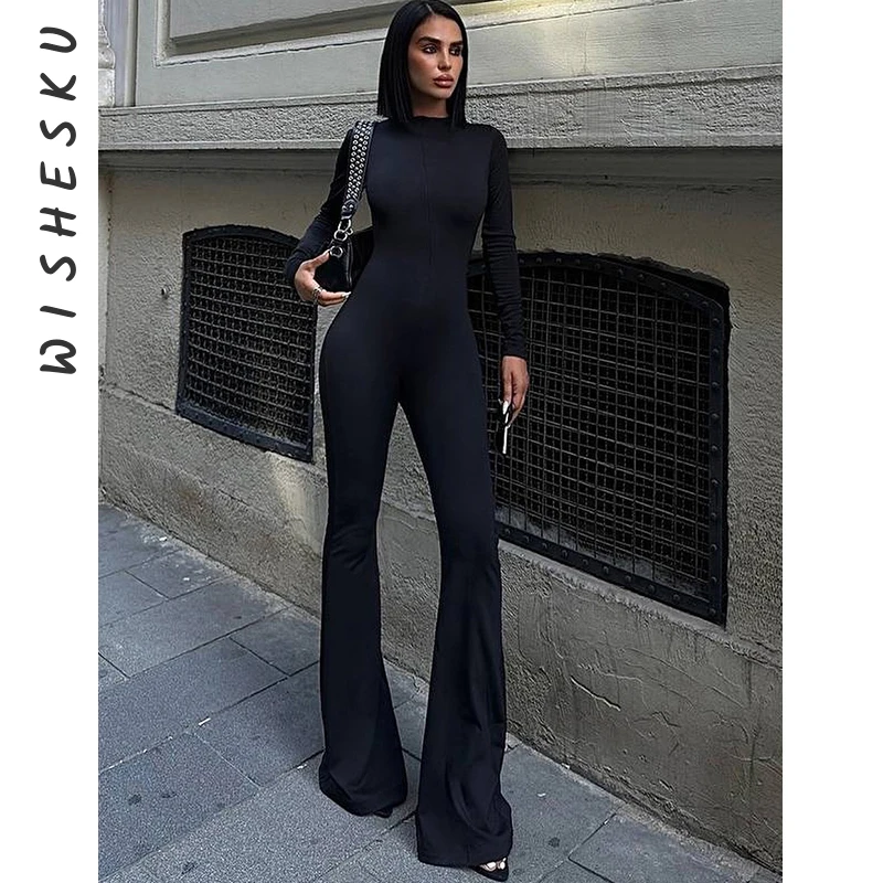 Fitness Jumpsuit Women Zip Skinny Elastic Casual Simple Solid Slim Activity Workout Autumn Hipster Fashion Overalls 2024 Fall