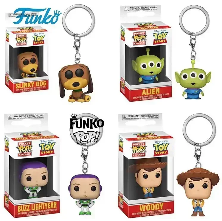 Nuevo FUNKO Pop Toy Story 4 Slinky Dog Buzz Lightyear Alien Woody Forky llavero PVC figura de acción modelo juguetes para niños regalos